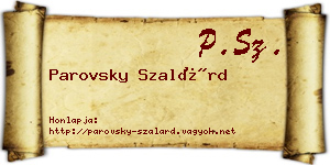Parovsky Szalárd névjegykártya